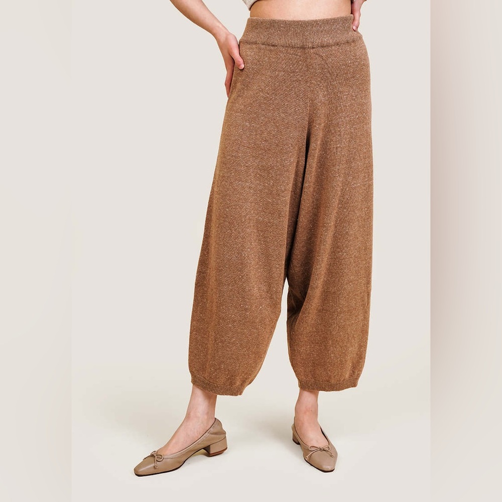 Cordera soft cotton knit pants OS